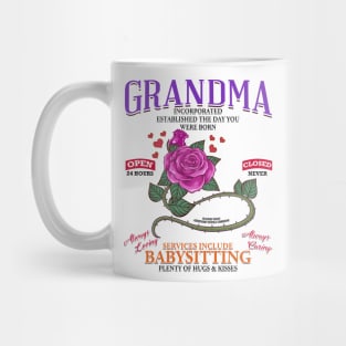 Grandma Inc Services Include Babysitting Funny Mothers Day Novelty Gift Mug